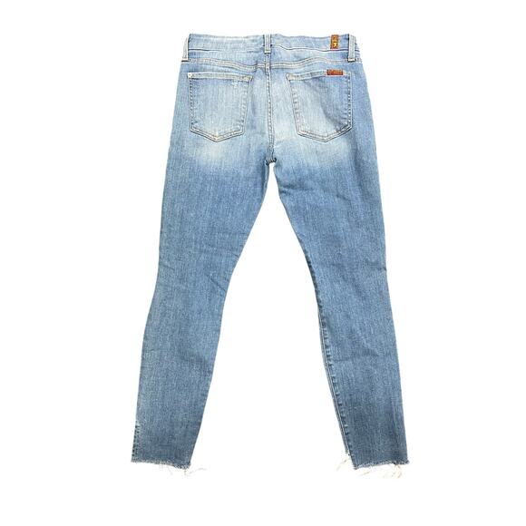 Seven for All Mankind Distressed Ankle Cuffed Skinny Jean Women’s 29 - Picture 2 of 4